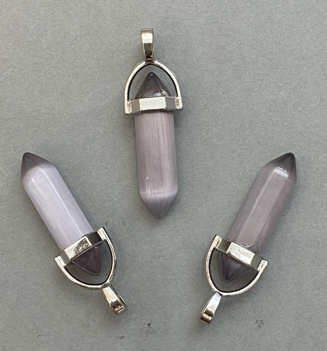 Кулон «Котешко око» шестоъгълник с кристална топка 8х31х41мм+