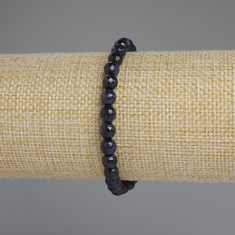 Браслет авантюрин „Нощ на Кайро“ с гранени мъниста, диаметър 6 мм, дължина 18 см +