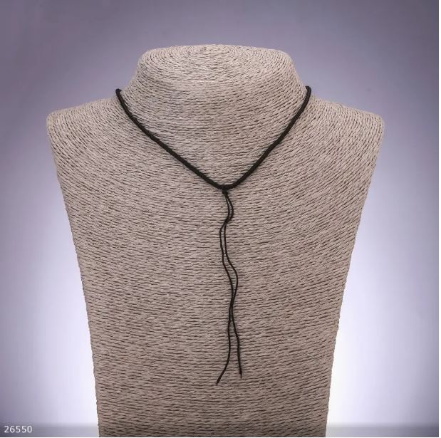 Черен шнур за огърлица, диаметър 2,5 мм, дължина 50 см