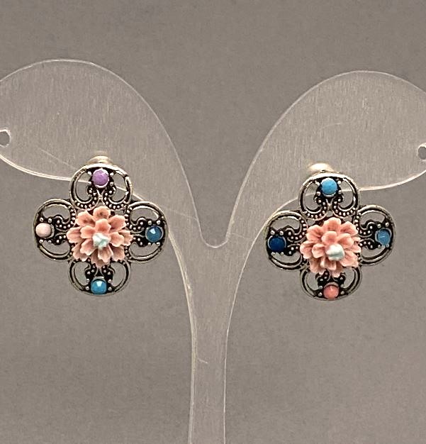 Обеци „Айстри“ розови, диаметър 22 мм