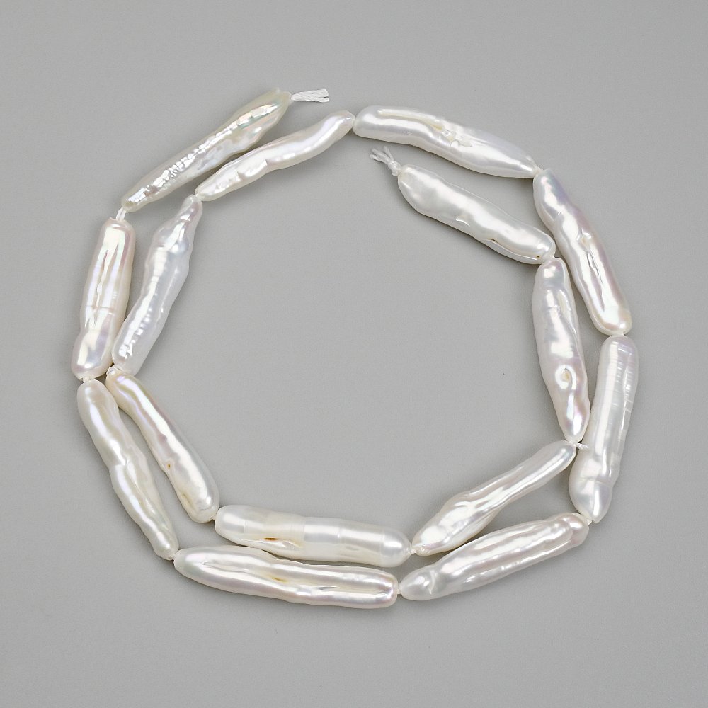 Барокови мънисти с оттенък «бензинов» 24-25×5-5, 5 мм ±, дължина 39 см+