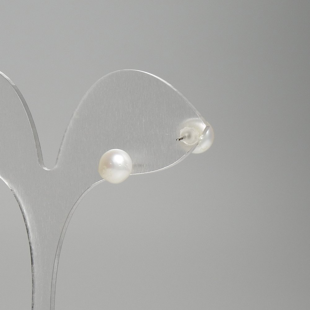 Обeци-пусети с пресноводни перли, диаметър 6 мм+