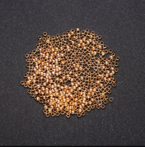 Кримп фиксатори «зажими», диаметър 2,5 мм, цвят на метала „злато“ 200 грама