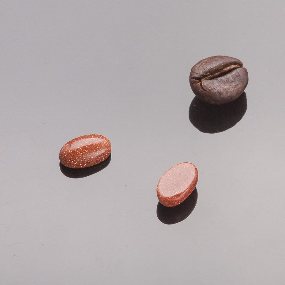 Фурнитура Кабошон мини овал авантюрин златист пясък, диаметър 8×5 мм