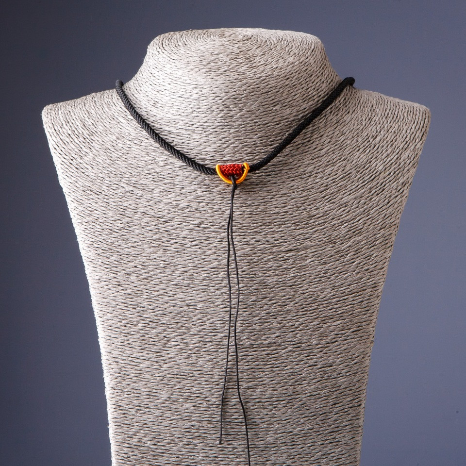 Черен шнур за огърлица 60 см