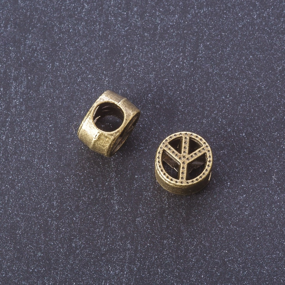 Фурнитура — вставка «мир» бронзов цвят, диаметър 4 мм, фас. 20 г ± 9 бр.