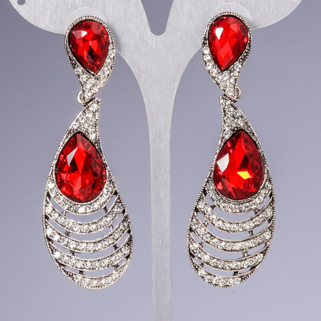 Обеци със кристали «люстра» «шанделери» «Перо»