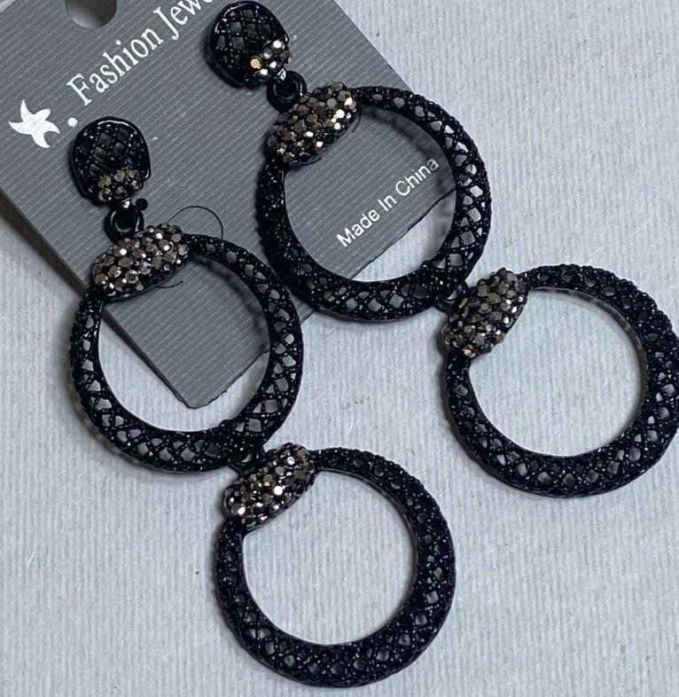 Дълги вечерни обеци, дължина 7 см