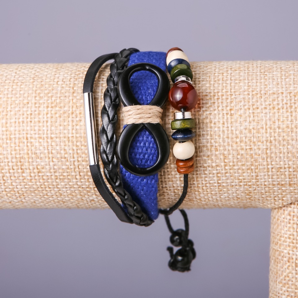 Детска гривна «Безкрайност» синя, с регулируема закопчалка