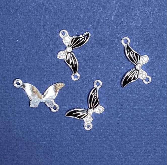 Фурнитура Конектор Пеперуда черна емал 24×12 мм фас. 4 бр