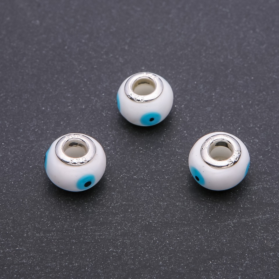 Пандора пластмасова мъниста, диаметър 14×10 мм, дупка 4,5 мм, фасовка 6 бр.