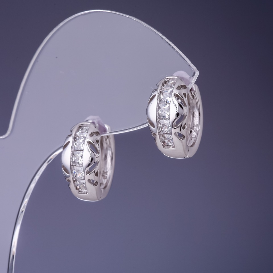 Обeци Xuping 8х15 мм родий