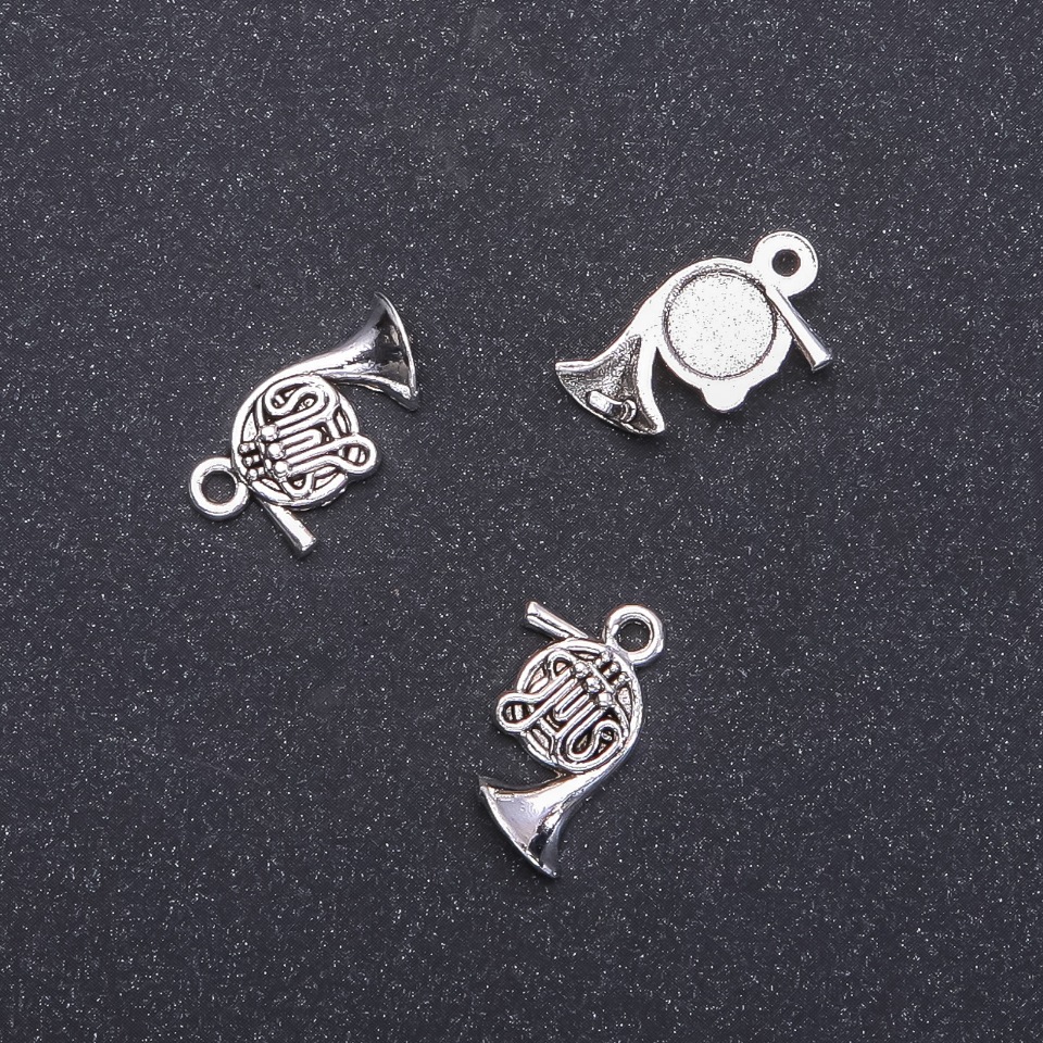 Фурнитура за висулка Тръба валторна, диаметър 16 мм, дължина 12 мм, диаметър 1,8 мм, опаковка 20 г, 26 бр. (+ -)