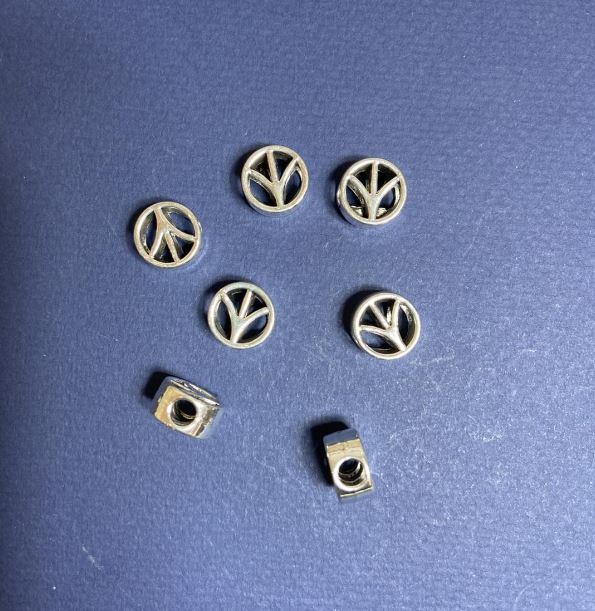 Фурнитура — мъниста-вмъкване, диаметър 12×6 мм, вътрешен диаметър 4 мм, 3 мм фас., 20 г, 10 бр