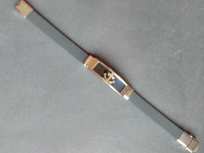 Мъжка гривна «Стална планка» котва, каучук обиколка 21 см