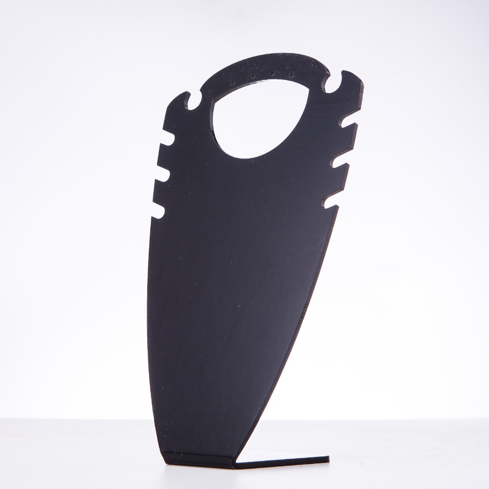 Поставка за бижута за две двойки обици, черна пластмаса, височина 195 мм, ширина 116 мм, дълбочина 57 мм