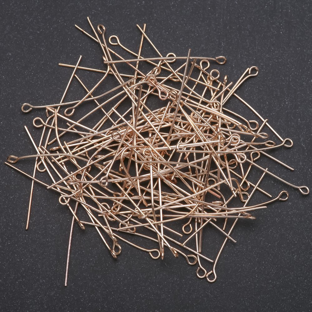 Щифт с халка за бижута, дължина 40 мм, цвят жълт метал