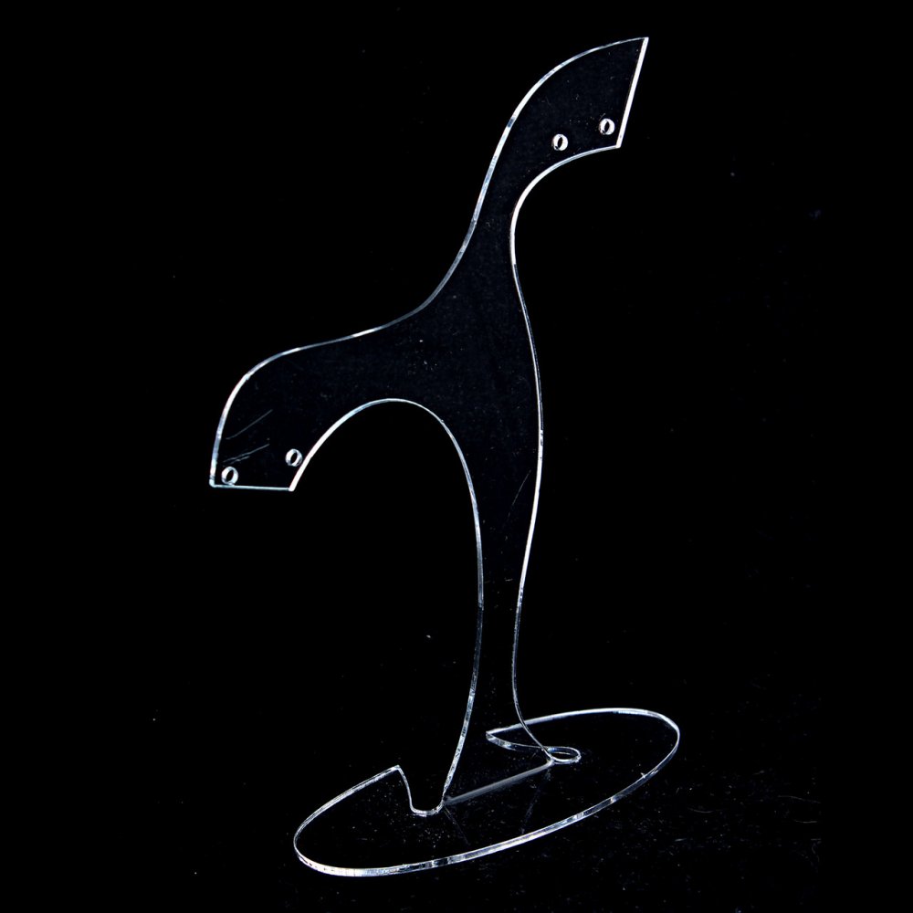 Стойка за обеци, прозрачна пластмаса, височина 140 мм