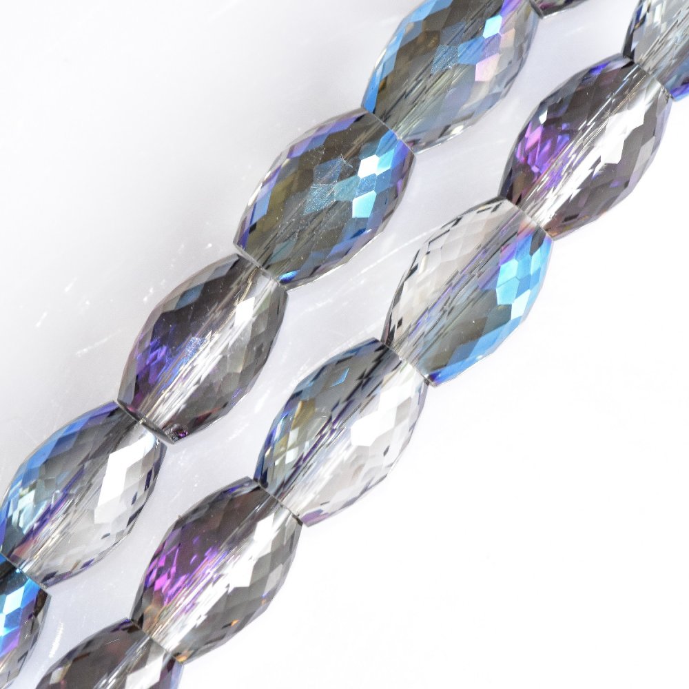 Кристално гранени мъниста, светлосини с покритие, диаметър 8×12 мм, дължина на низа 70 см