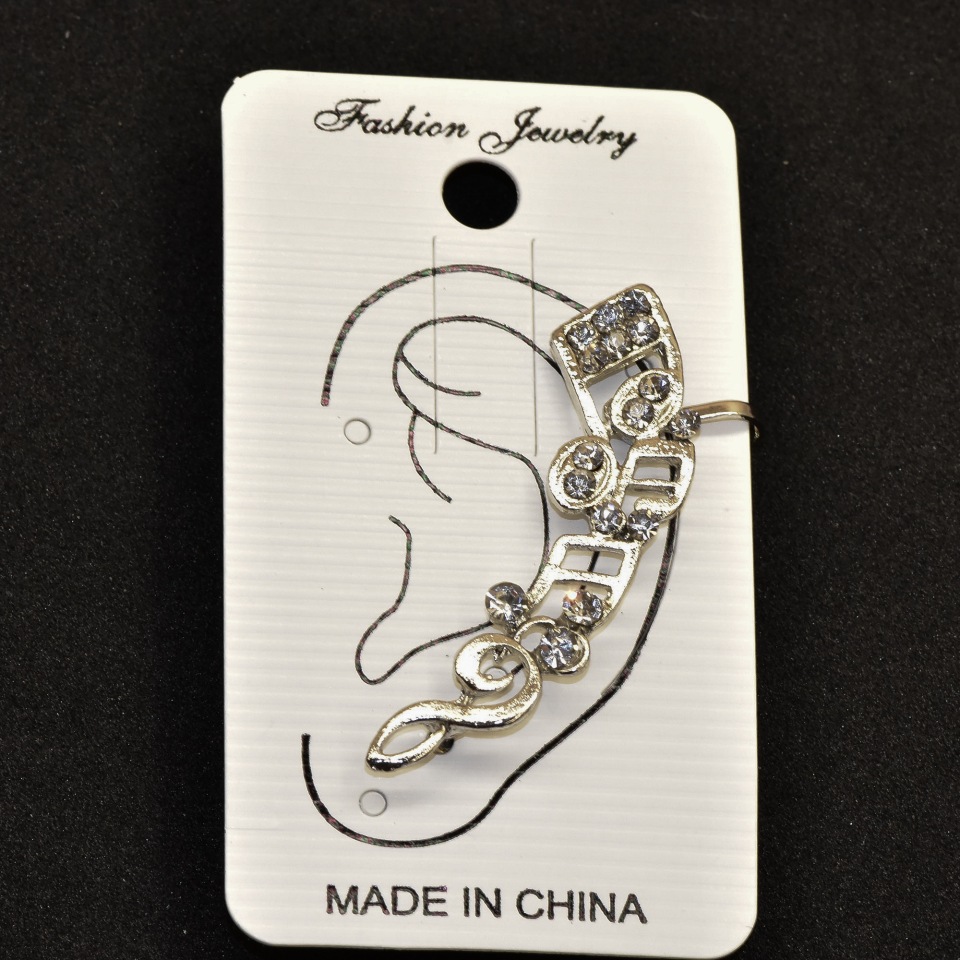 Каф за ухото, дължина 45 мм, бял метал