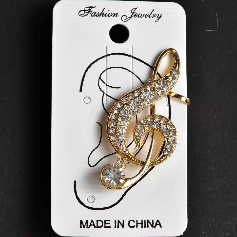 Обичка за ухото, дължина 47 мм, жълт метал