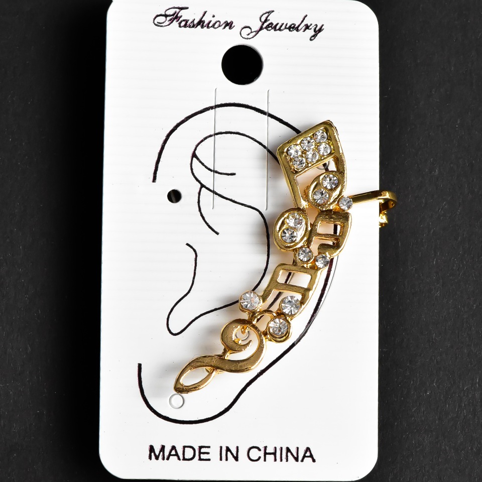 Каф за ухото, дължина 40 мм, жълт метал