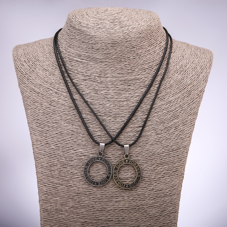 Парни медальони за приятелство – пръстени „Любов завинаги“, дължина 42–48 см, диаметър 26 мм