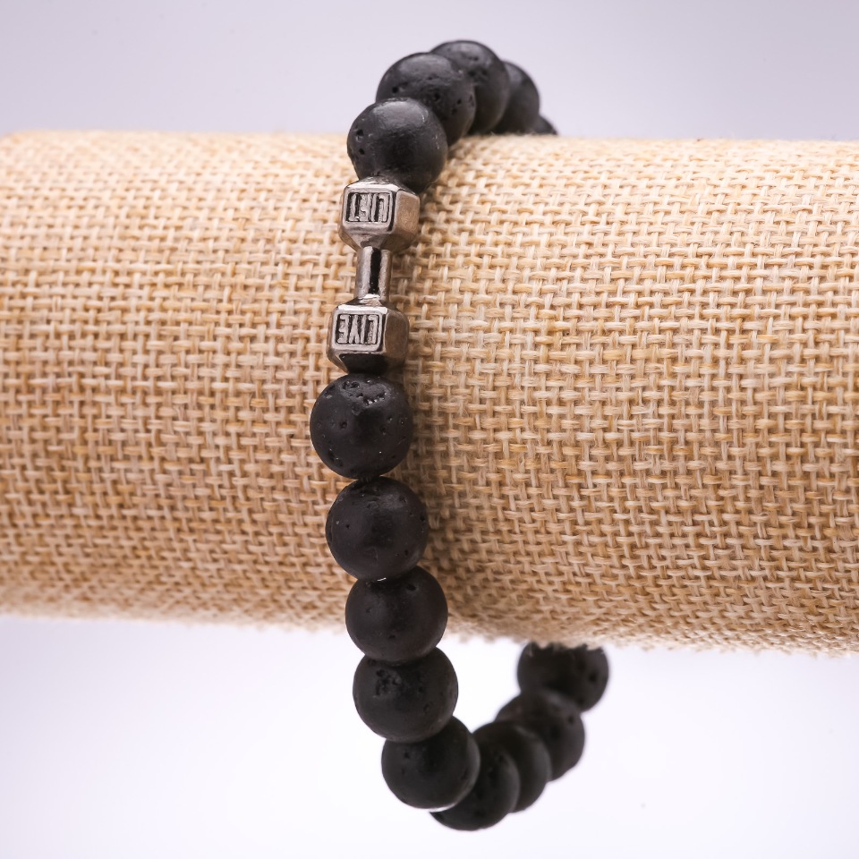 Браслет Лава Гантела, диаметър 10 мм, дължина 18 см на ластик