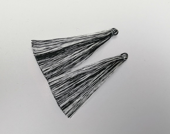 Заготовка за рукоделие Четка «Черно-бяла ивица», дължина 7 см, диаметър 7 мм пара