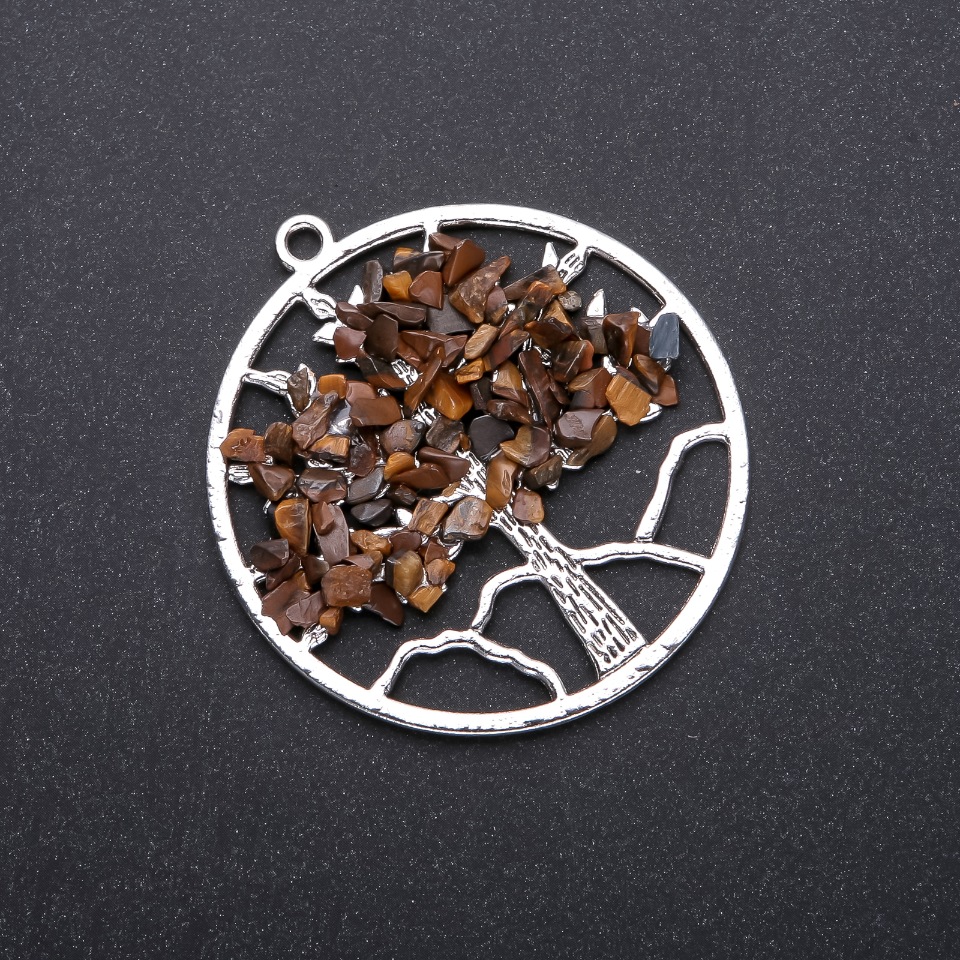 Ожерелие „Дърво на щастието“ тигрово око, диаметър 57 мм