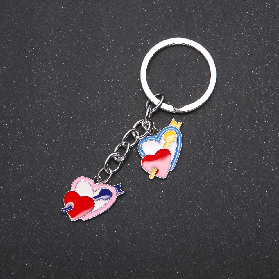 Брелок Серця колір металу "срібло"