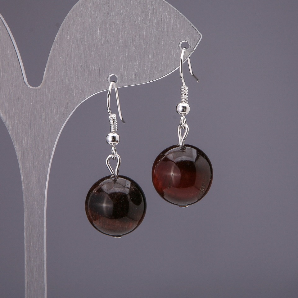 Обeци Биково око гладко топче, диаметър 14 мм