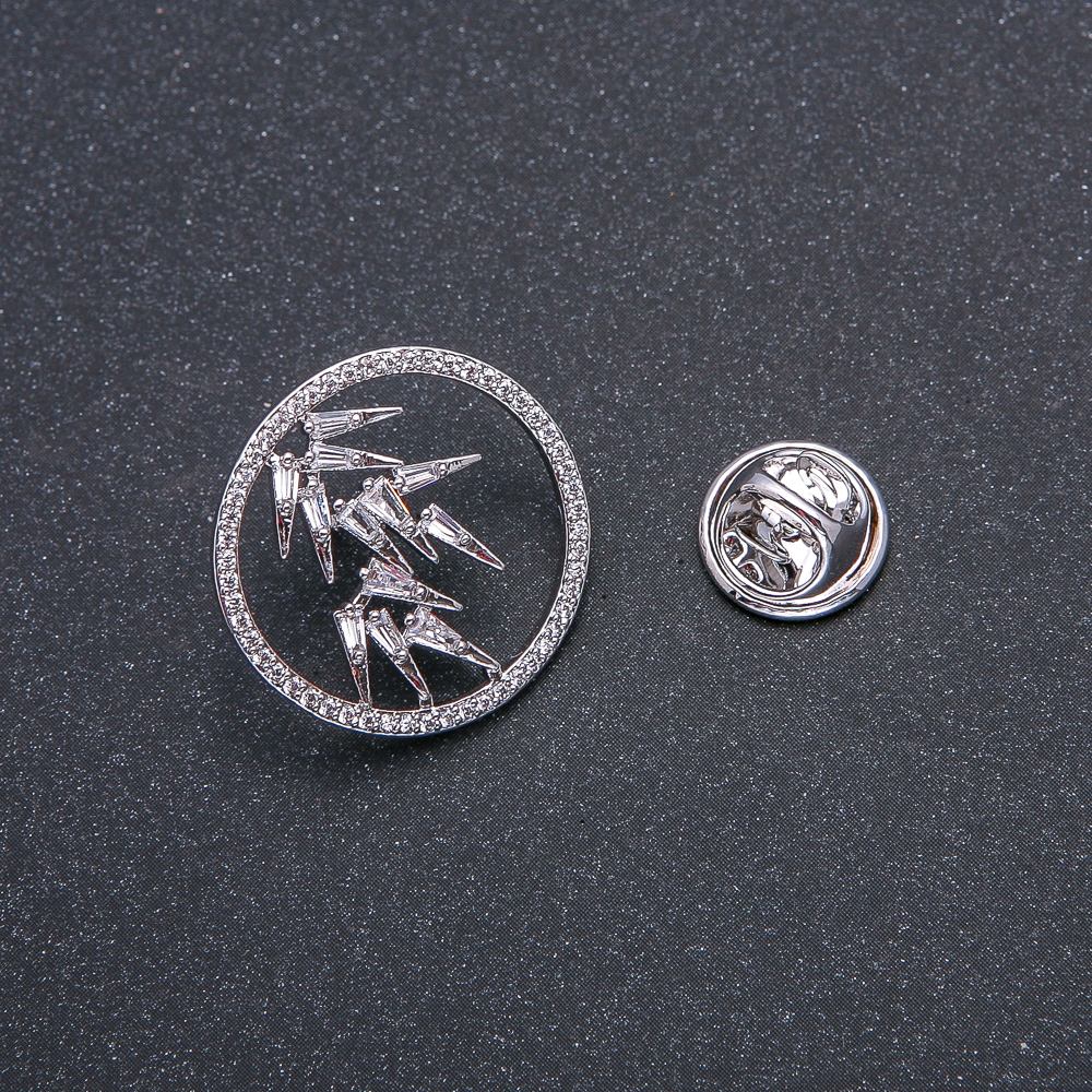 Брошка Xuping Родій з білими стразами 22мм +