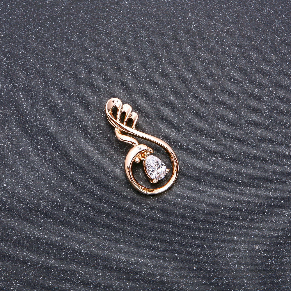 Ожерелие Xuping позлатяване 18K с бял камък и страз 27×13 мм +