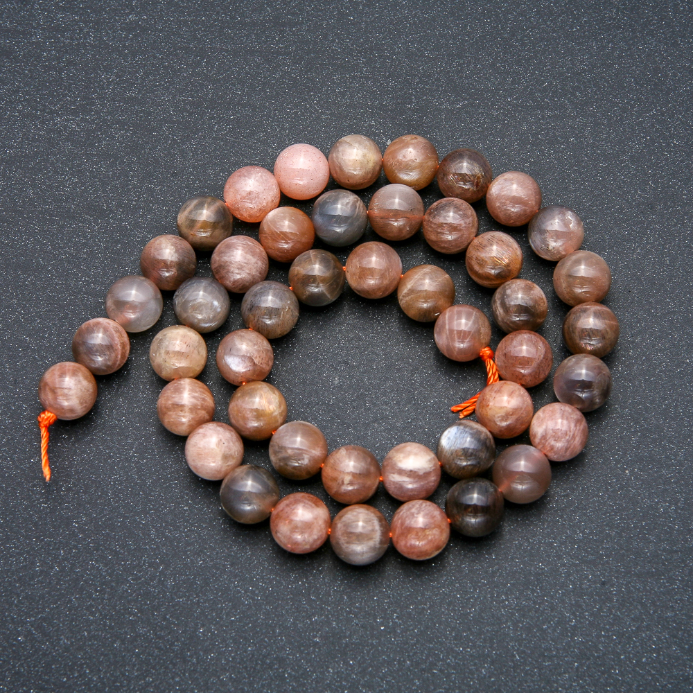 Намистини на конец от естествен камък селенит, гладко топче, диаметър 8,5 мм, дължина 39 см