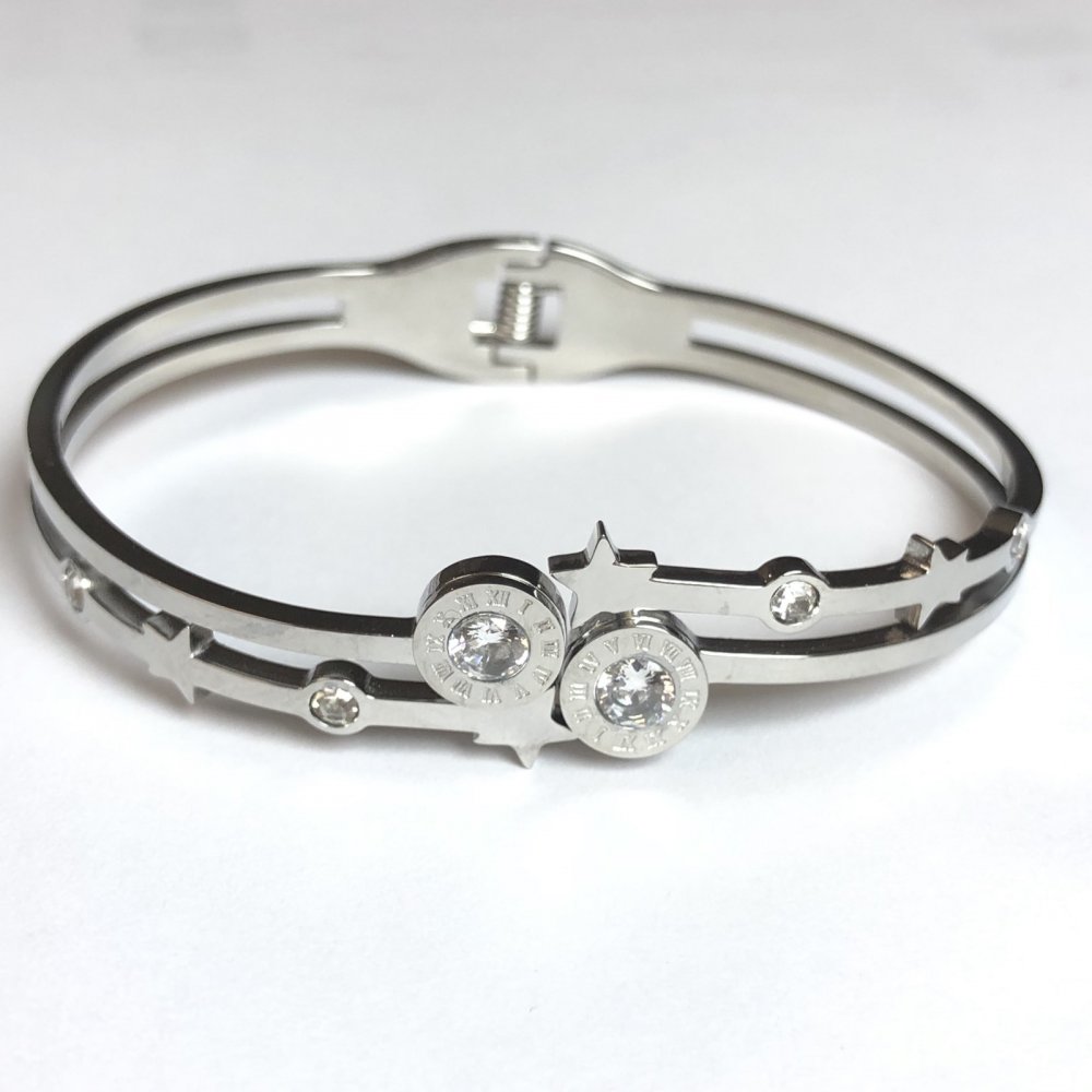 Браслет Xuping родий, дебелина 5,5 мм, диаметър 63×54 см