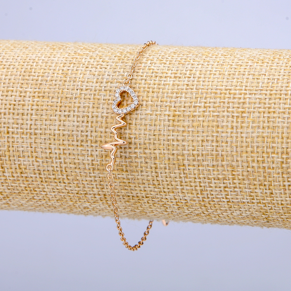 Браслет Xuping позлата 18К с бели стрази, дебелина около 1 мм + -, дължина 17–20 см +