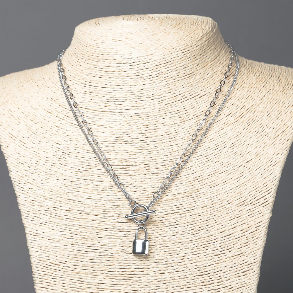 Верижки Xuping с родиево покритие и висулка (закопчалка), дебелина около 3 мм и 1,8 мм + -, дължина 44 см +