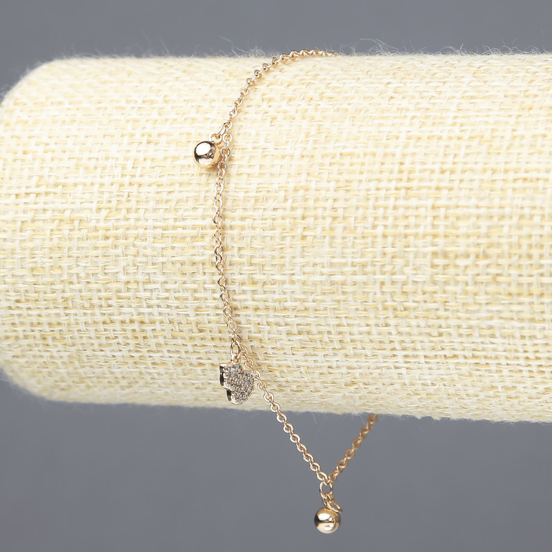 Гривна Xuping позлата 18K с бели кристали, дебелина 1,5 мм, дължина 18–21 см