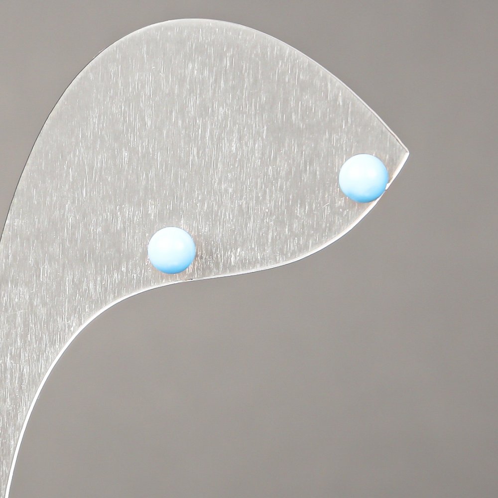 Обеци пусети Xuping позлата 18К със синя мънистина