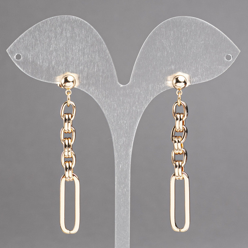 Обици пусети – вериги Xuping, позлата 18К, диаметър 55×6 мм +