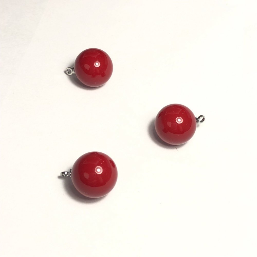 Висулка «Перла» (пластмасова), диаметър 12 мм, фас. 10 бр