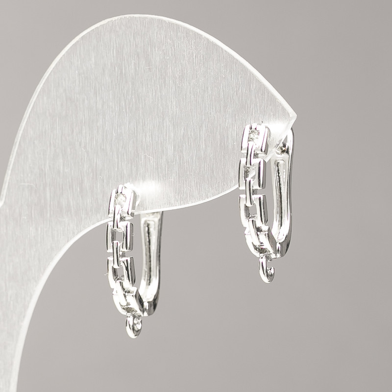 Швензи за обеци от сребрист метал 18×3 мм – чифт