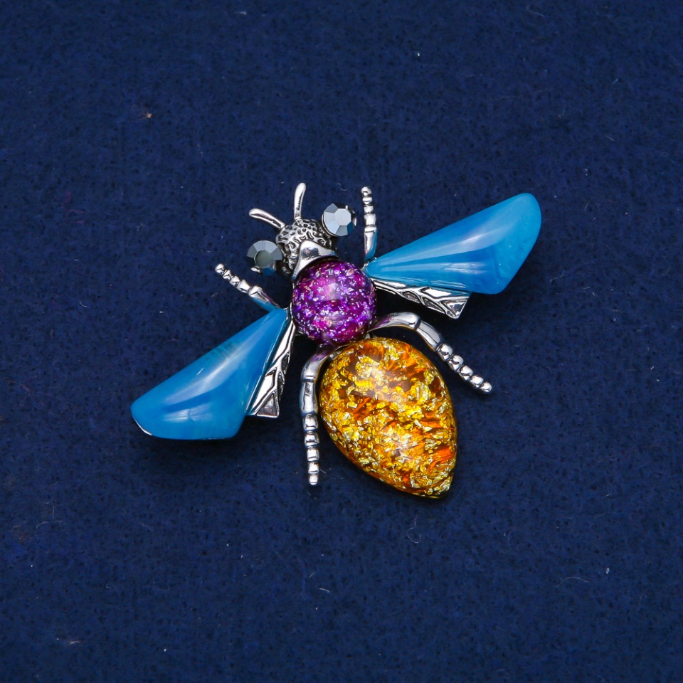 Брошка Пеперуда, сребърен метал 47×62 мм +