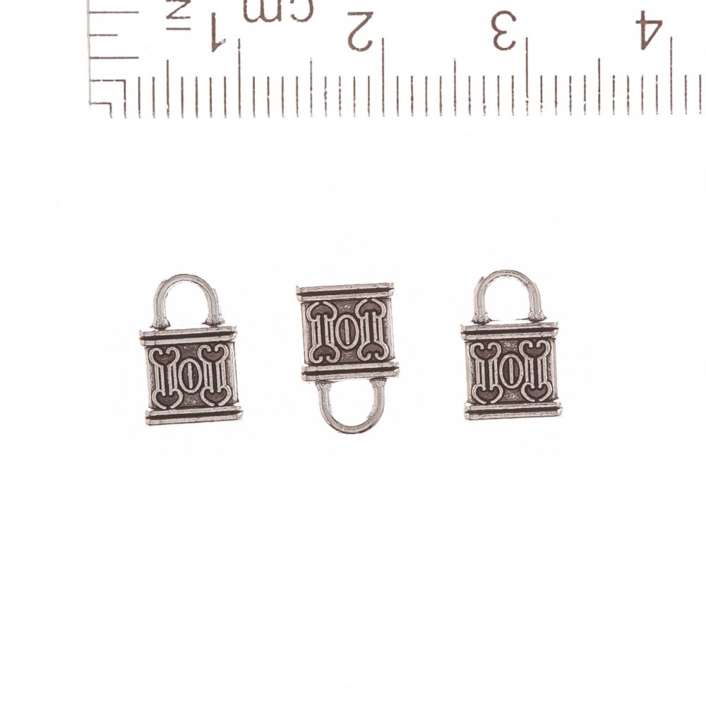 Фурнитура — Кулон Замък Ø 10×7 мм, фасовка 20 г, 30 бр