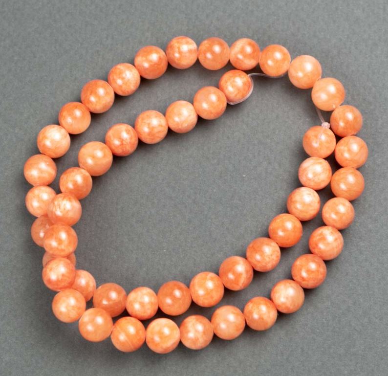 Мънисти на конец Цитрин (изкуствен акрил) — гладко топче, диаметър 8,5 мм, дължина 40 см