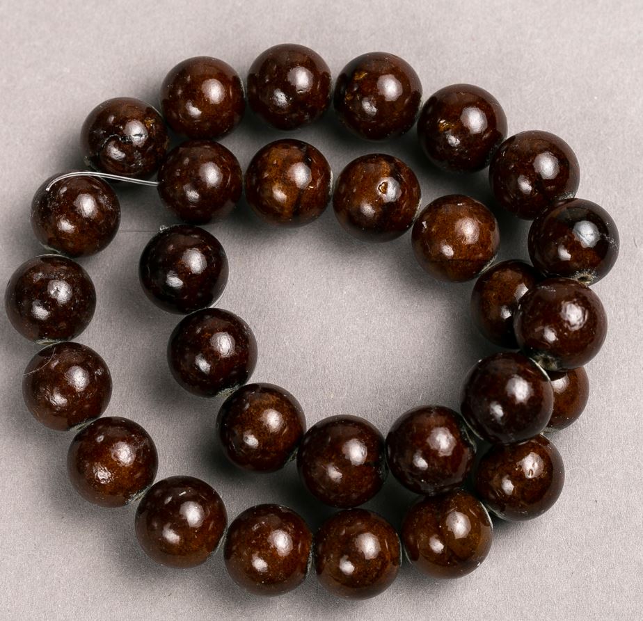 Намистини тигрово око (изкуствен акрил) на конец, гладко топче, диаметър 14,5 мм, дължина 41 см