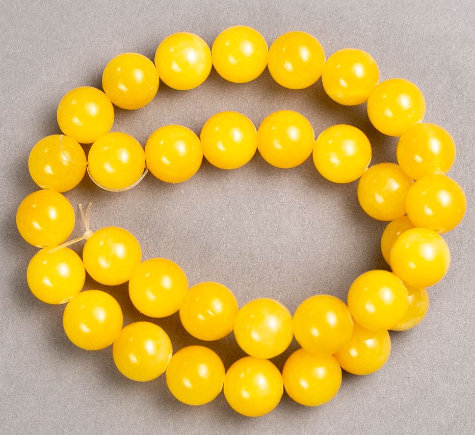 Мъниста на конец «Цитрин» (единични акрилни) гладко топче, диаметър 12,5 мм, дължина 40 см