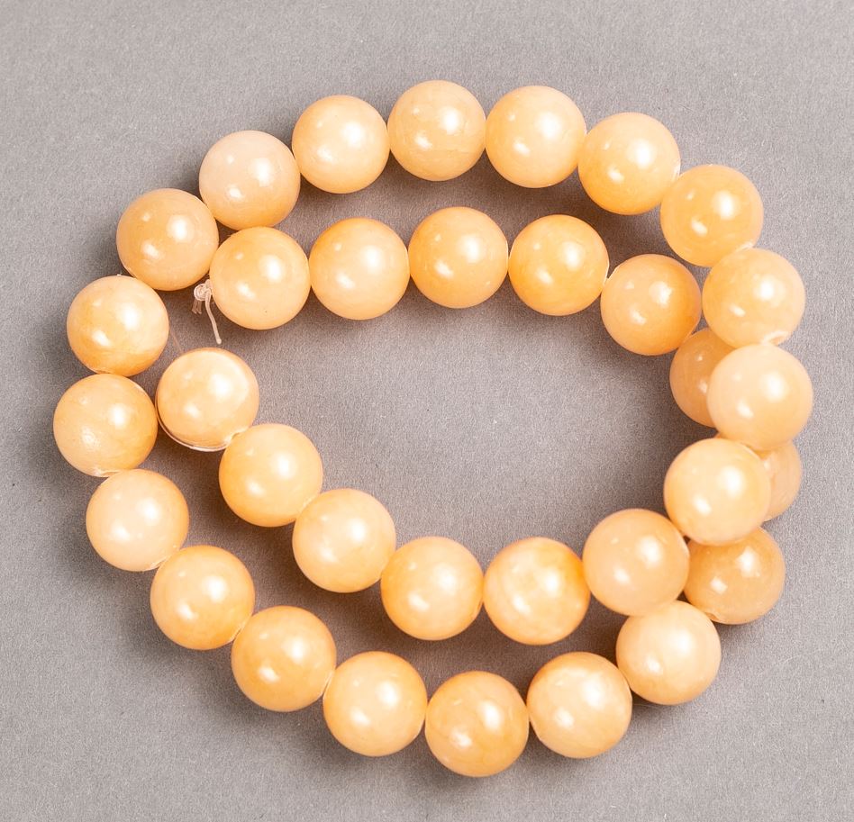 Мънисти на конец Селенит (изкуствен акрил) гладки мънисти, диаметър 12,5 мм +-, дължина 40 см