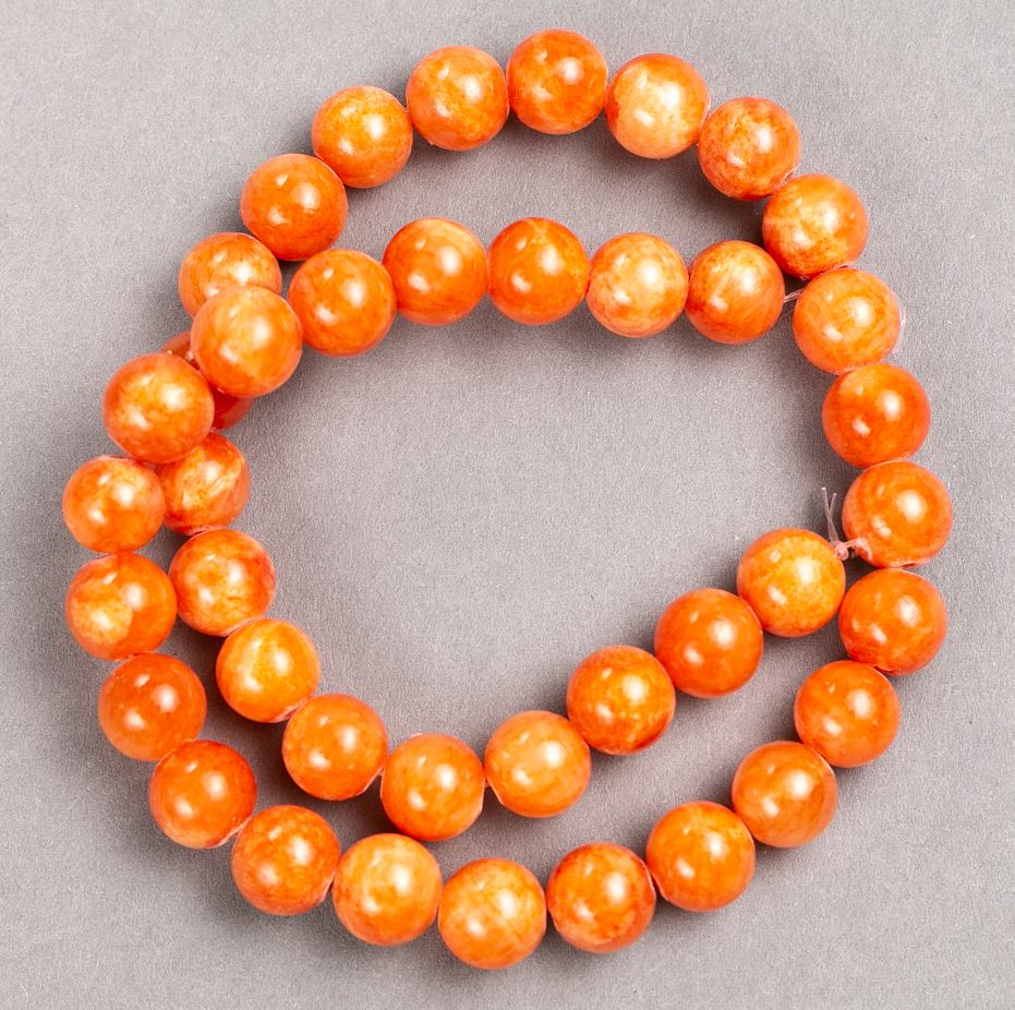 Мънисти на конец «Цитрин» (изкуствен акрил) гладка топка, диаметър 10,5 мм, дължина 40 см